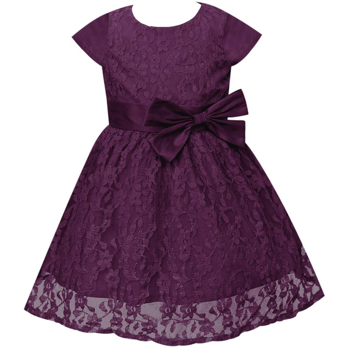A.T.U.N Baby Girl's Nylon Fit And Flare Knee Length Dress (Gdrs Dob Wnl_Wine_12 Months-24 Months)