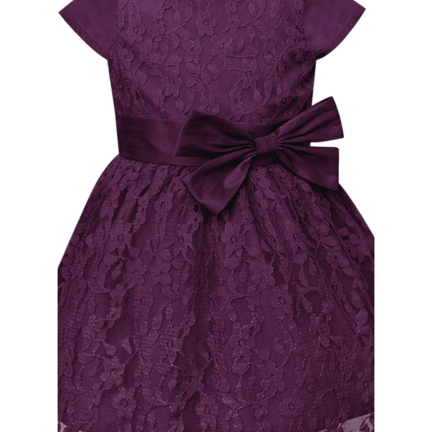 A.T.U.N Baby Girl's Nylon Fit And Flare Knee Length Dress (Gdrs Dob Wnl_Wine_12 Months-24 Months)