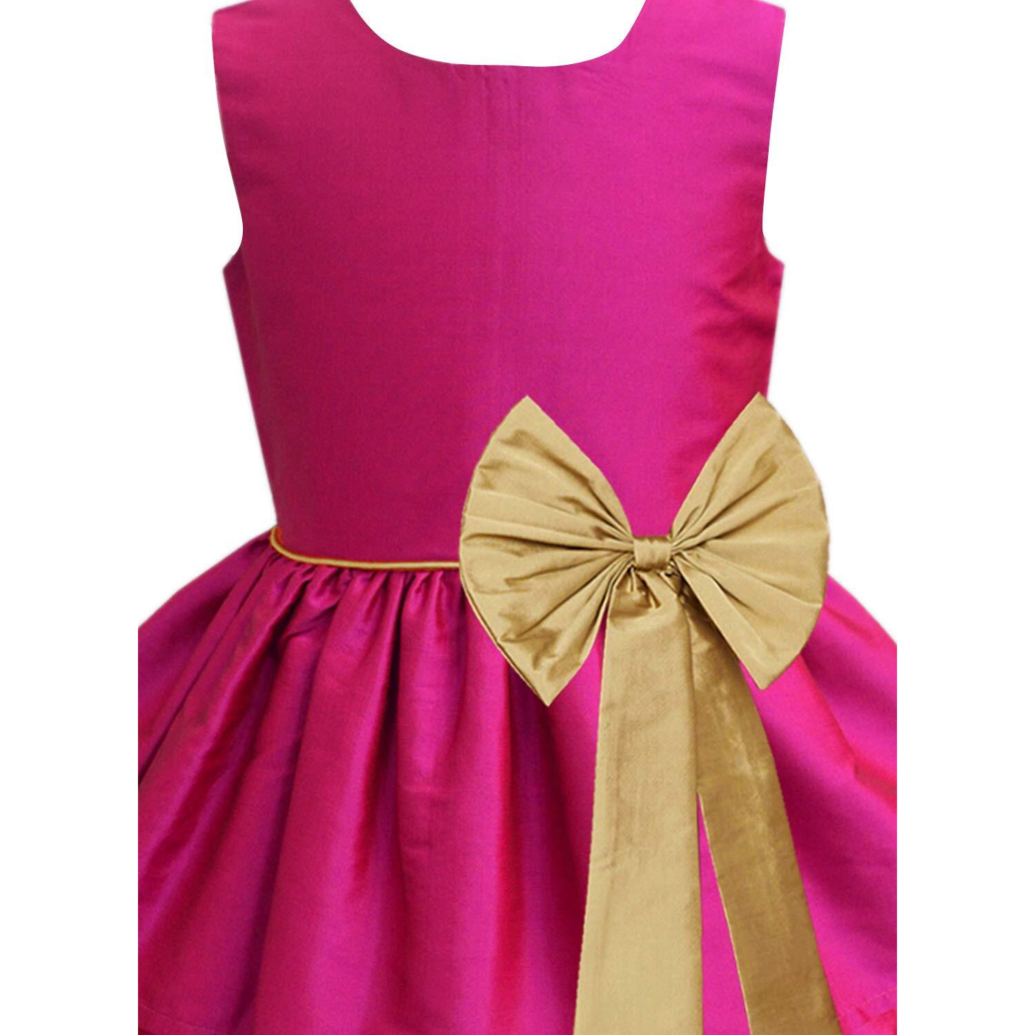 A.T.U.N. All Things Uber Nice Polyester Fit And Flare Special Occasion Dress (Gdrs Cam Fsg_Fuchsia_8-9 Years)
