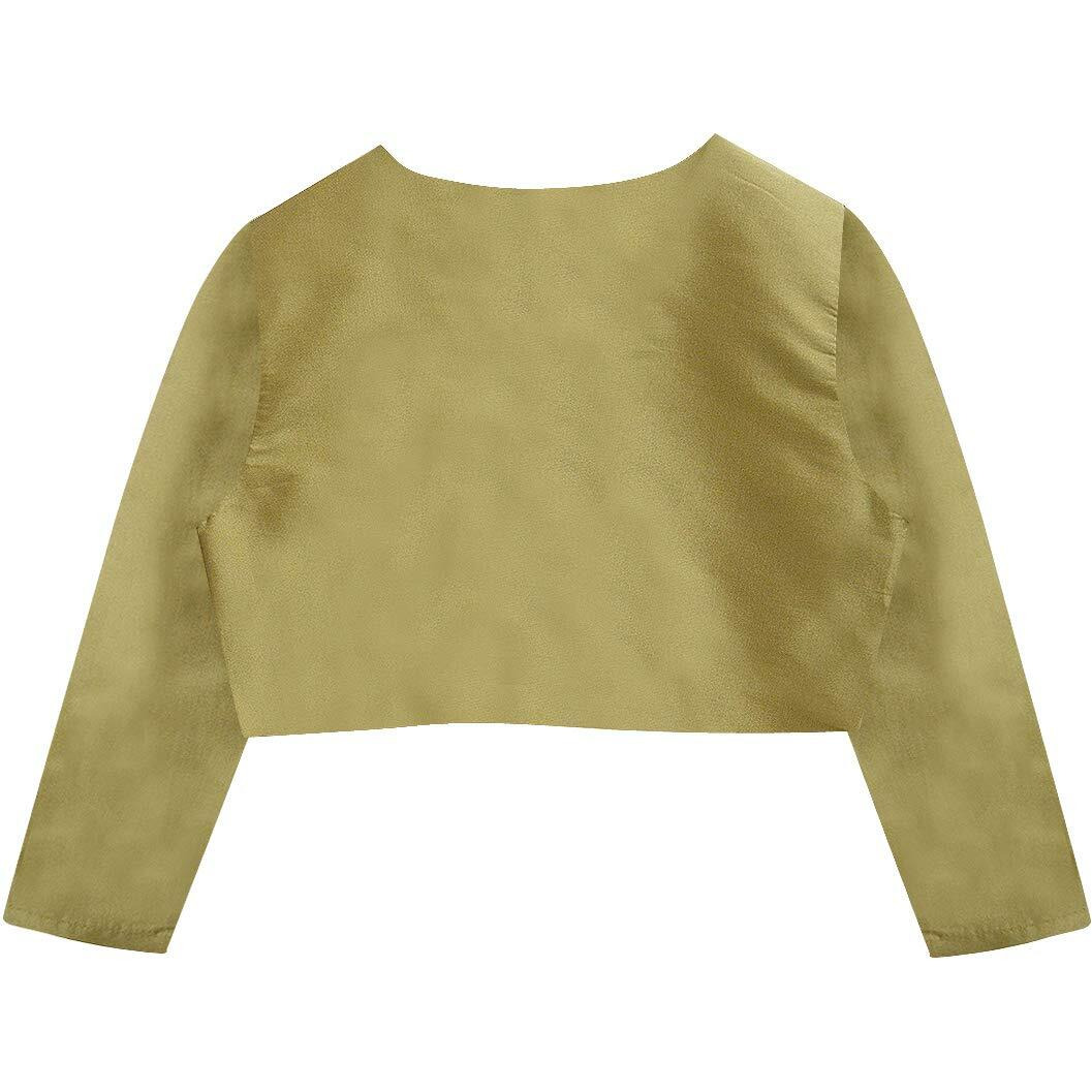 A.T.U.N Girl's Antique Gold Bolero Cape Coat Shrug (Golden, 8-9 Years)