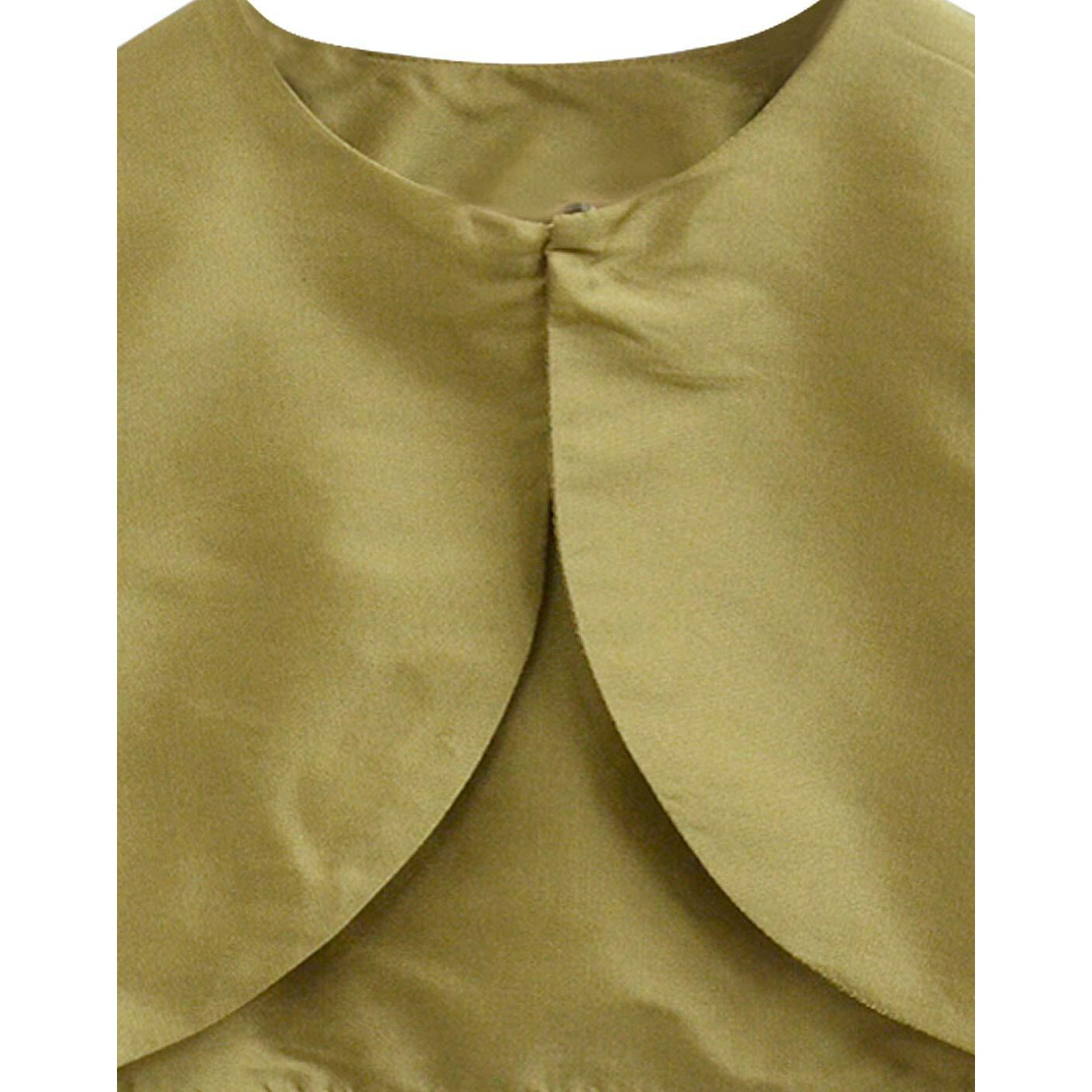 A.T.U.N Girl's Antique Gold Bolero Cape Coat Shrug (Golden, 8-9 Years)