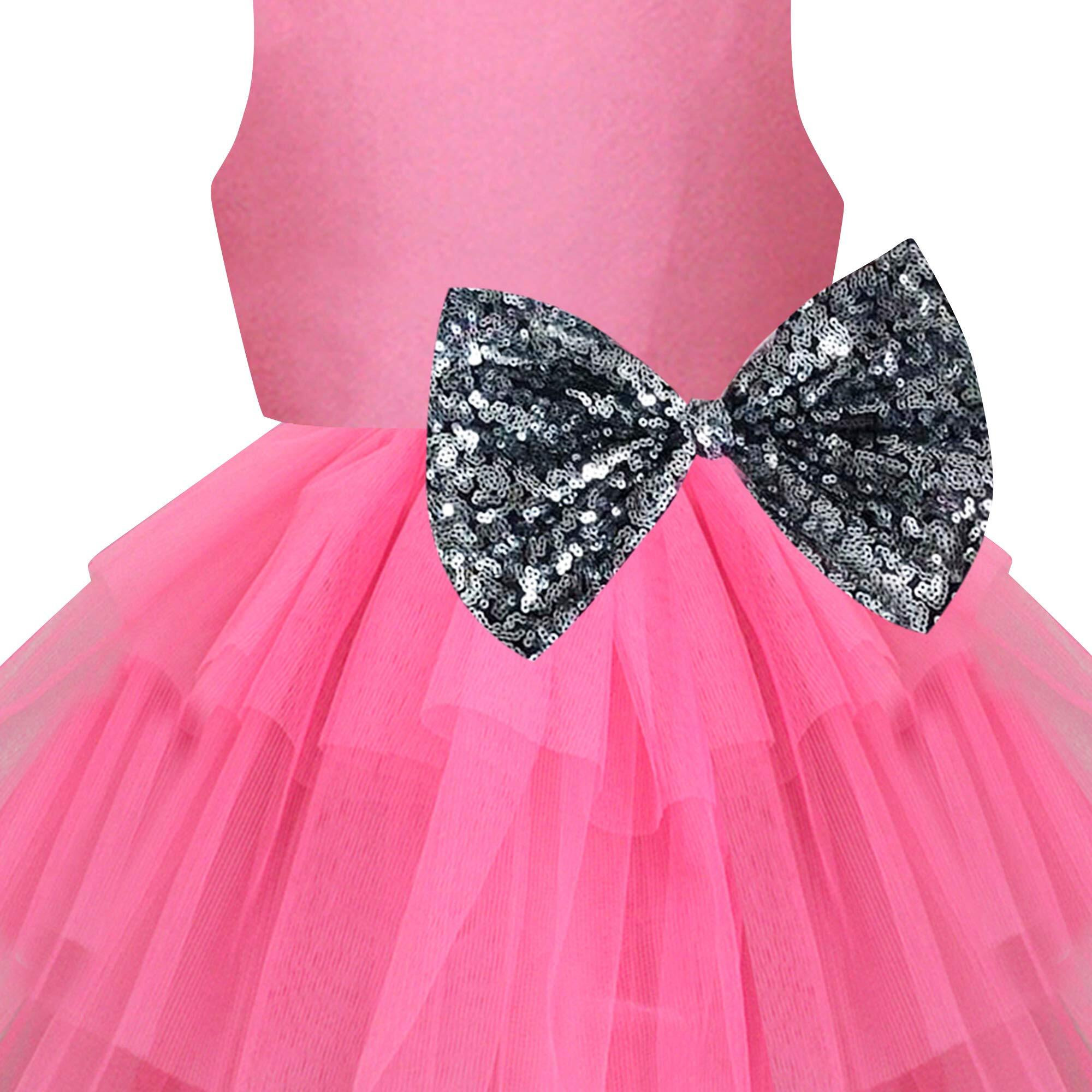 A.T.U.N Baby Girl's Fit And Flare Dress (Gdrs Kyh Ros_0-3_Rouge, Silver_0-3 Months)