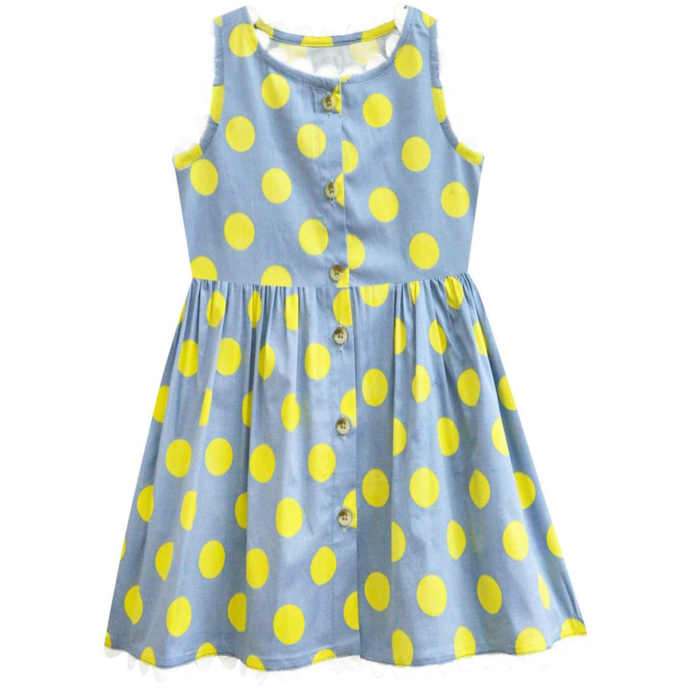 A.T.U.N. (All Things Uber Nice) Girl's Cotton Fit And Flare Knee-Length Dress (Gdrs Sbr Bmp_Blue_2-3 Year)