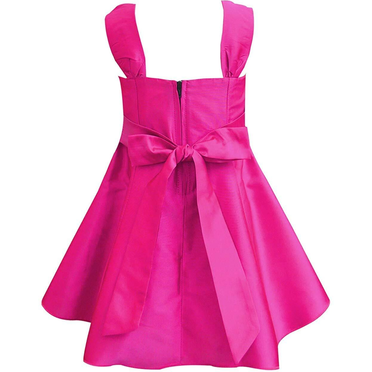 A.T.U.N Baby Girl's Polyester Fit And Flare Knee Length Dress (Gdrs Jes_Fuchsia_3 6 Months)