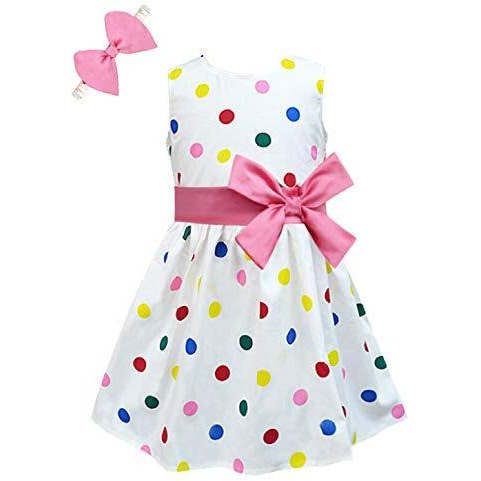 A.T.U.N. (All Things Uber Nice) Girl's Cotton Fit And Flare Knee-Length Casual Dress (Gdrs Dbb_Rouge-Multi_7-8 Years)