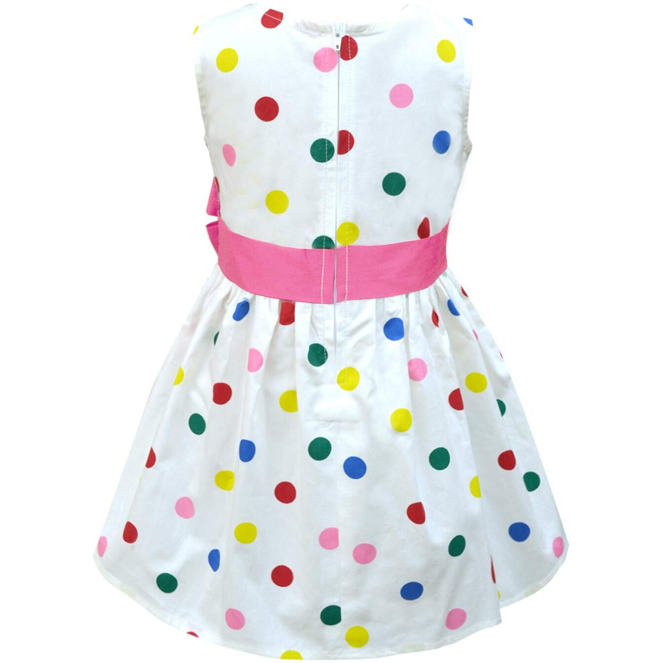 A.T.U.N. (All Things Uber Nice) Girl's Cotton Fit And Flare Knee-Length Casual Dress (Gdrs Dbb_Rouge-Multi_7-8 Years)