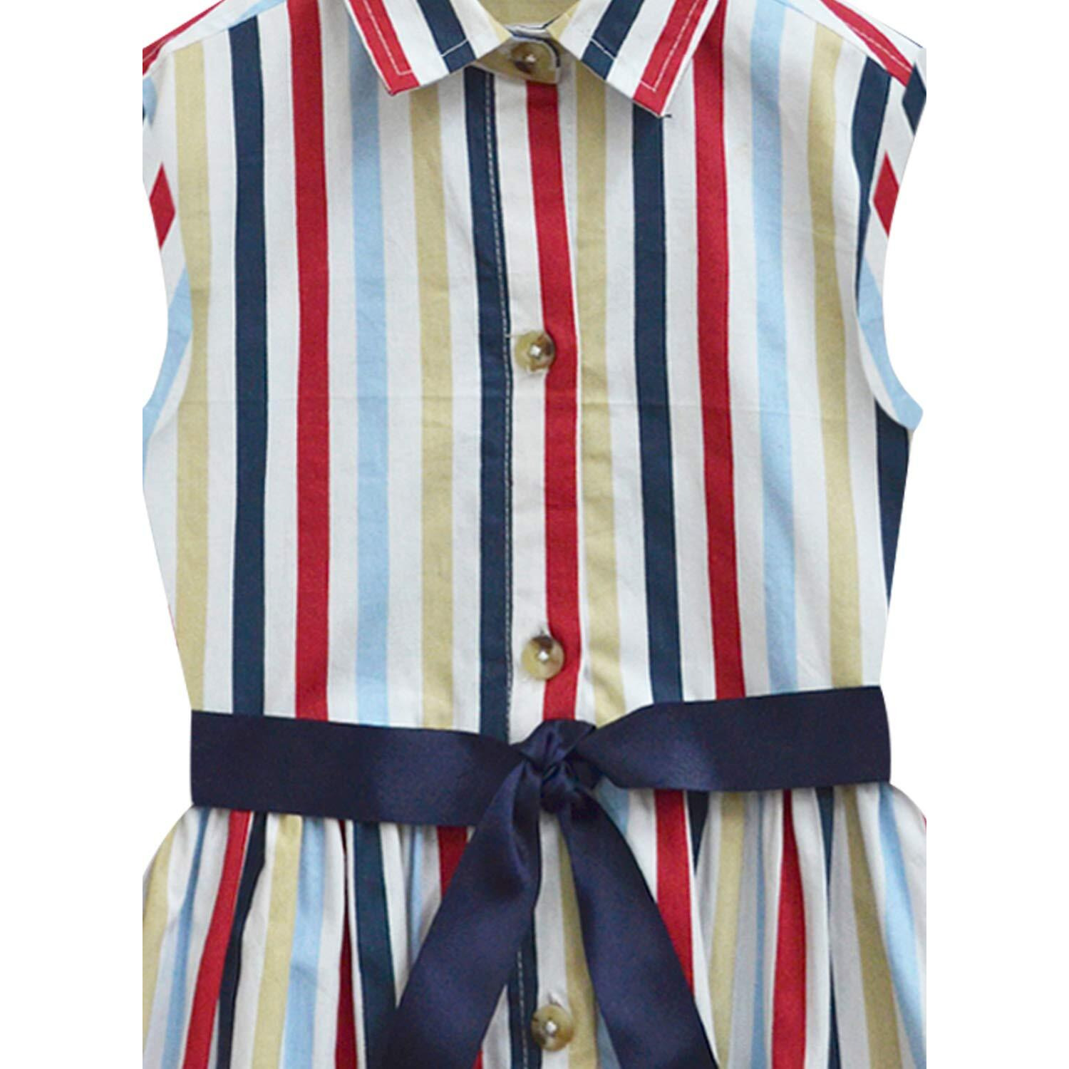 A.T.U.N. All Things Uber Nice Cotton Shirt Casual Dress (Gdrs Sst_Multi Stripe_12-13 Years)