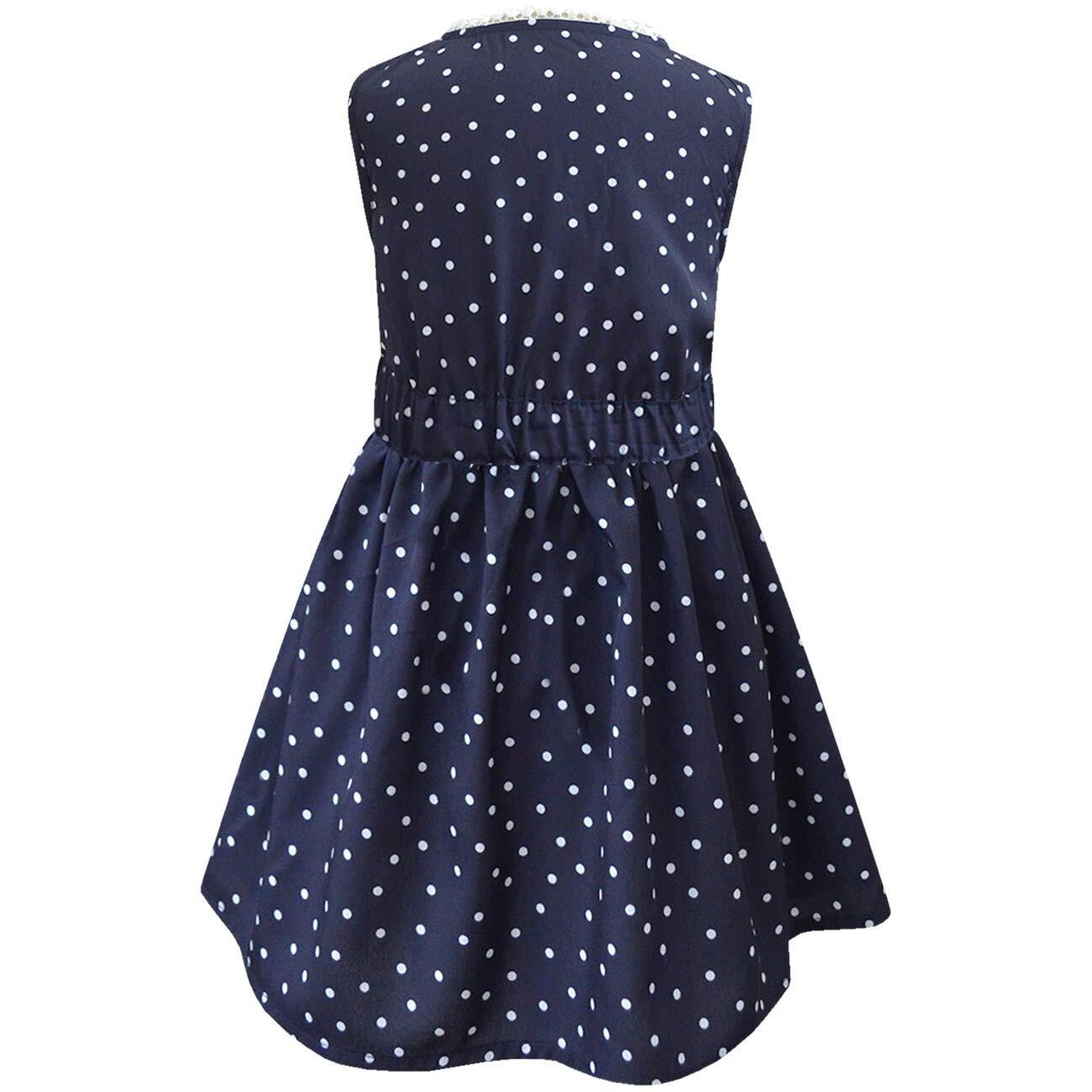 A.T.U.N. (All Things Uber Nice) Polyester Fit And Flare Casual Dress (Gdrs Crt_Navy_13-14 Years)
