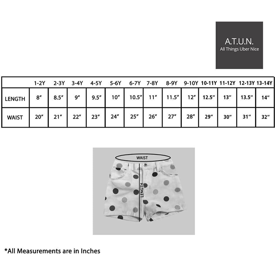 A.T.U.N. (All Things Uber Nice) Girl's Regular Shorts (Gsht Dor_Multicolour_5-6 Years)