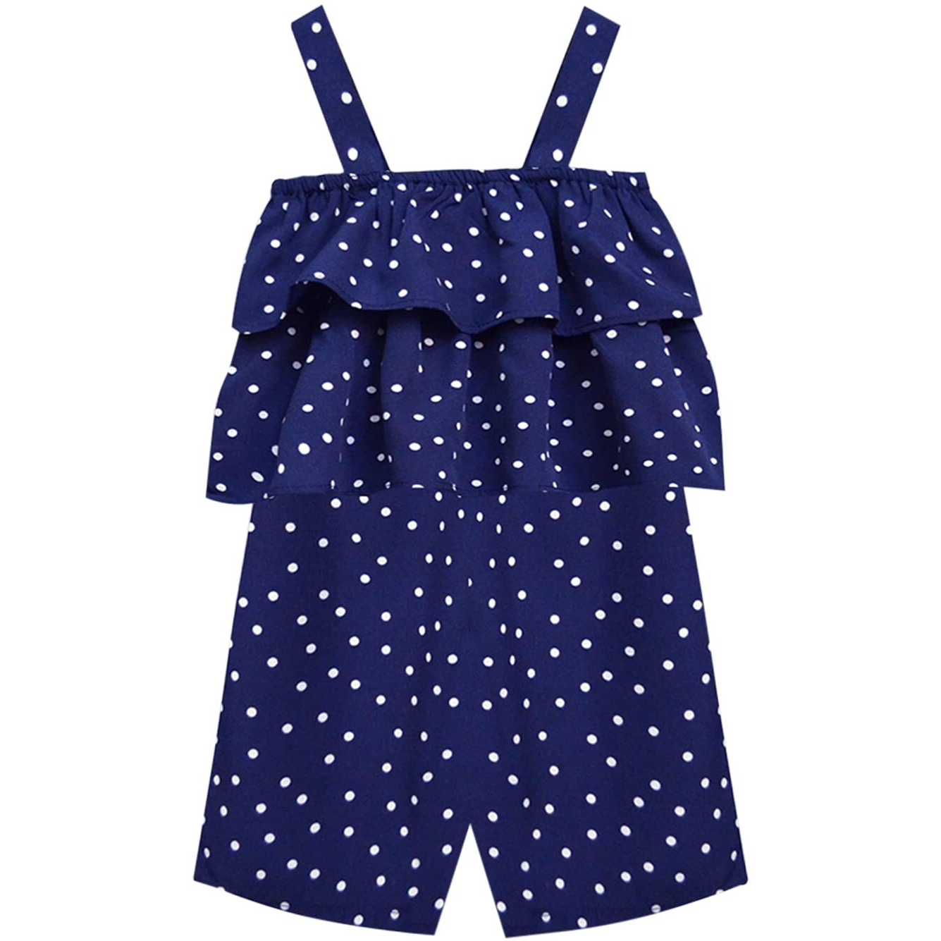 A.T.U.N. (All Things Uber Nice) Girl's Polyester Above The Knee Jumpsuit (Grom Fip_Navy-White_2-3 Years)
