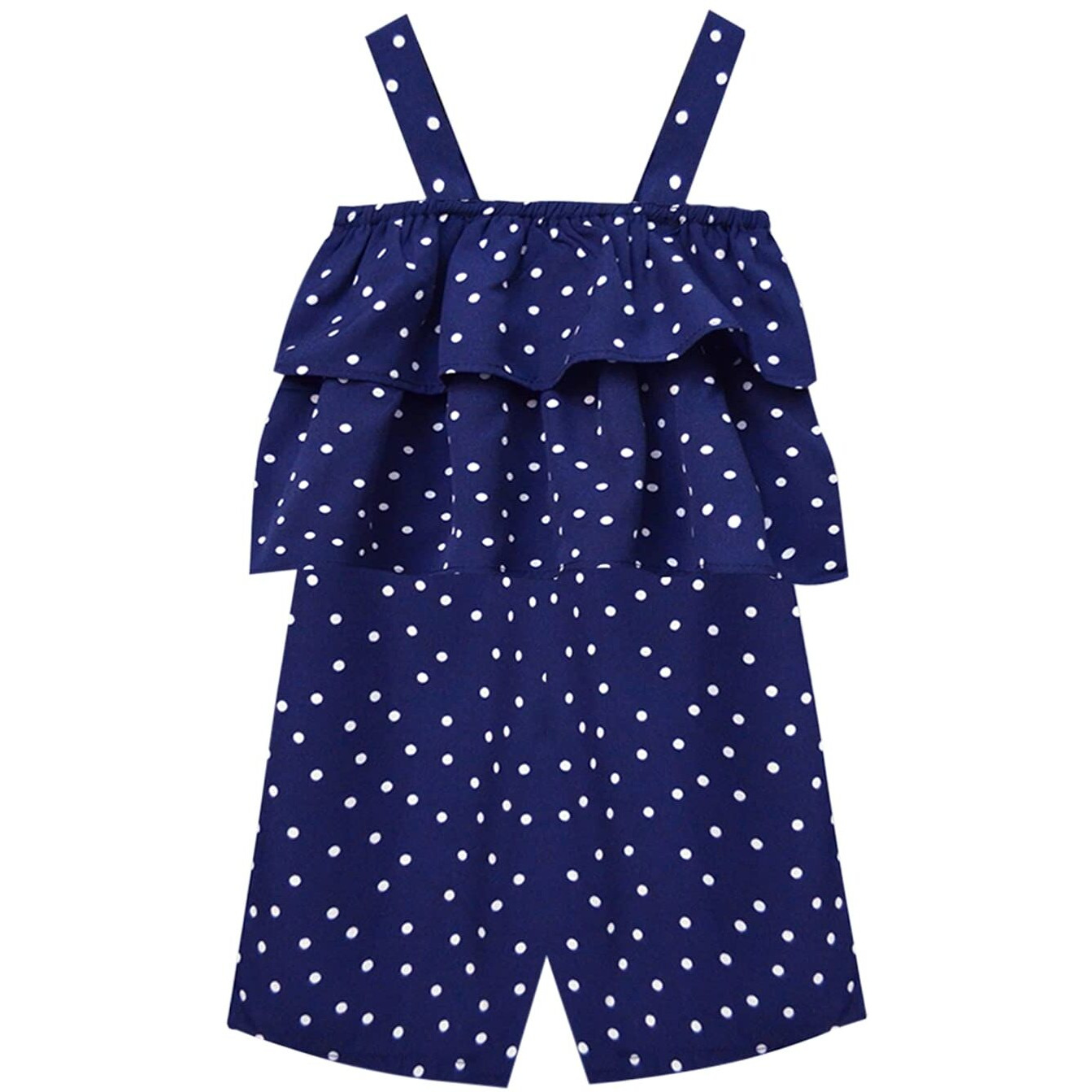 A.T.U.N. (All Things Uber Nice) Girl's Polyester Above The Knee Jumpsuit (Grom Fip_Navy-White_2-3 Years)