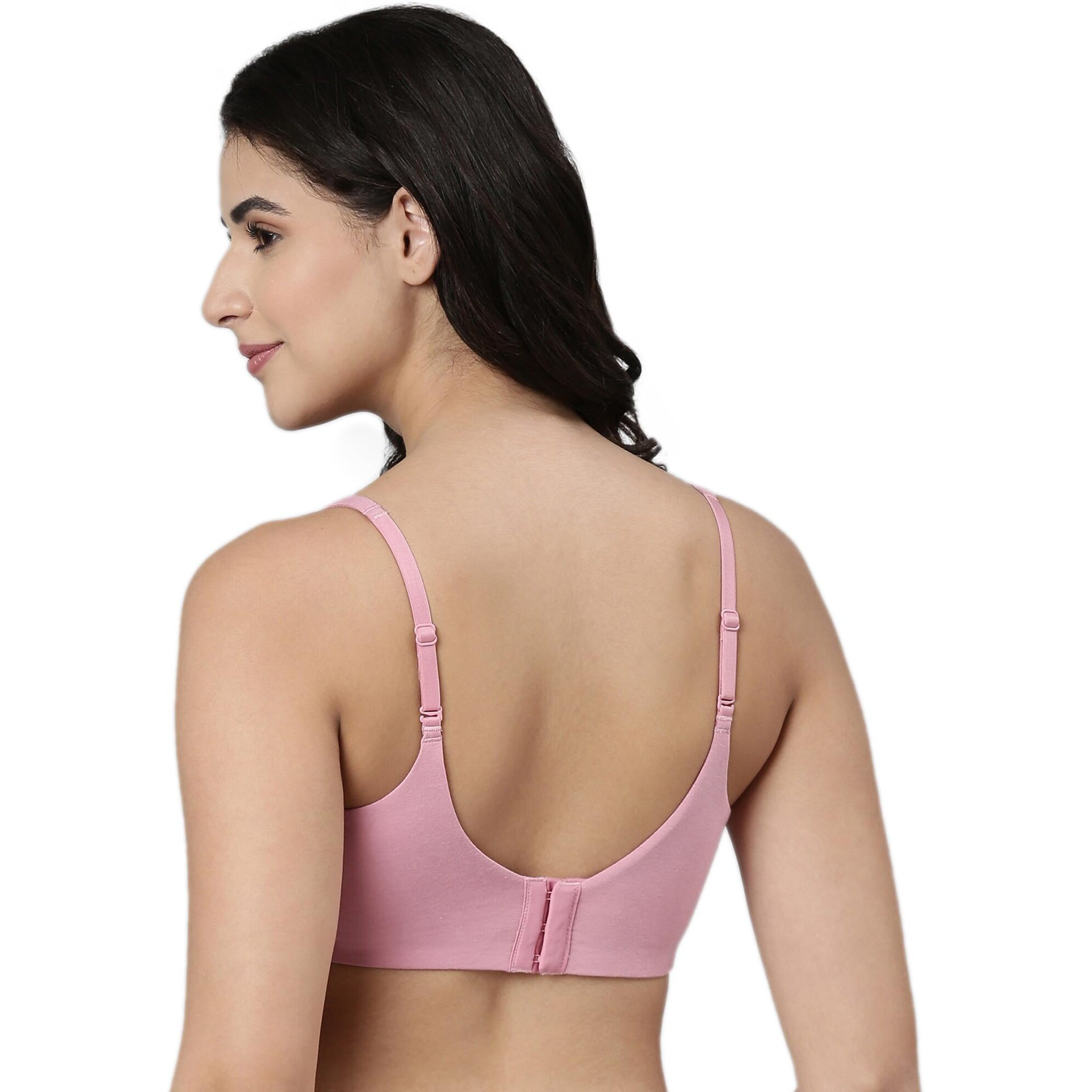 Enamor Women's 67Percentbamboo 27Percentcotton 6Percentmobilion Wire Free Casual T-Shirt Bra (A077_Rose Blush_34C)