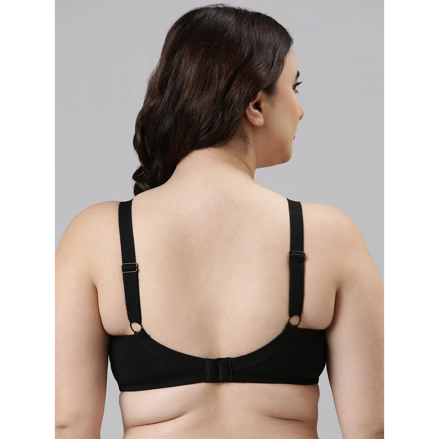 Enamor A014 Super Contouring M-Frame Full Support Bra - Supima Cotton, Non-Padded, Wirefree & Full Coverage Black