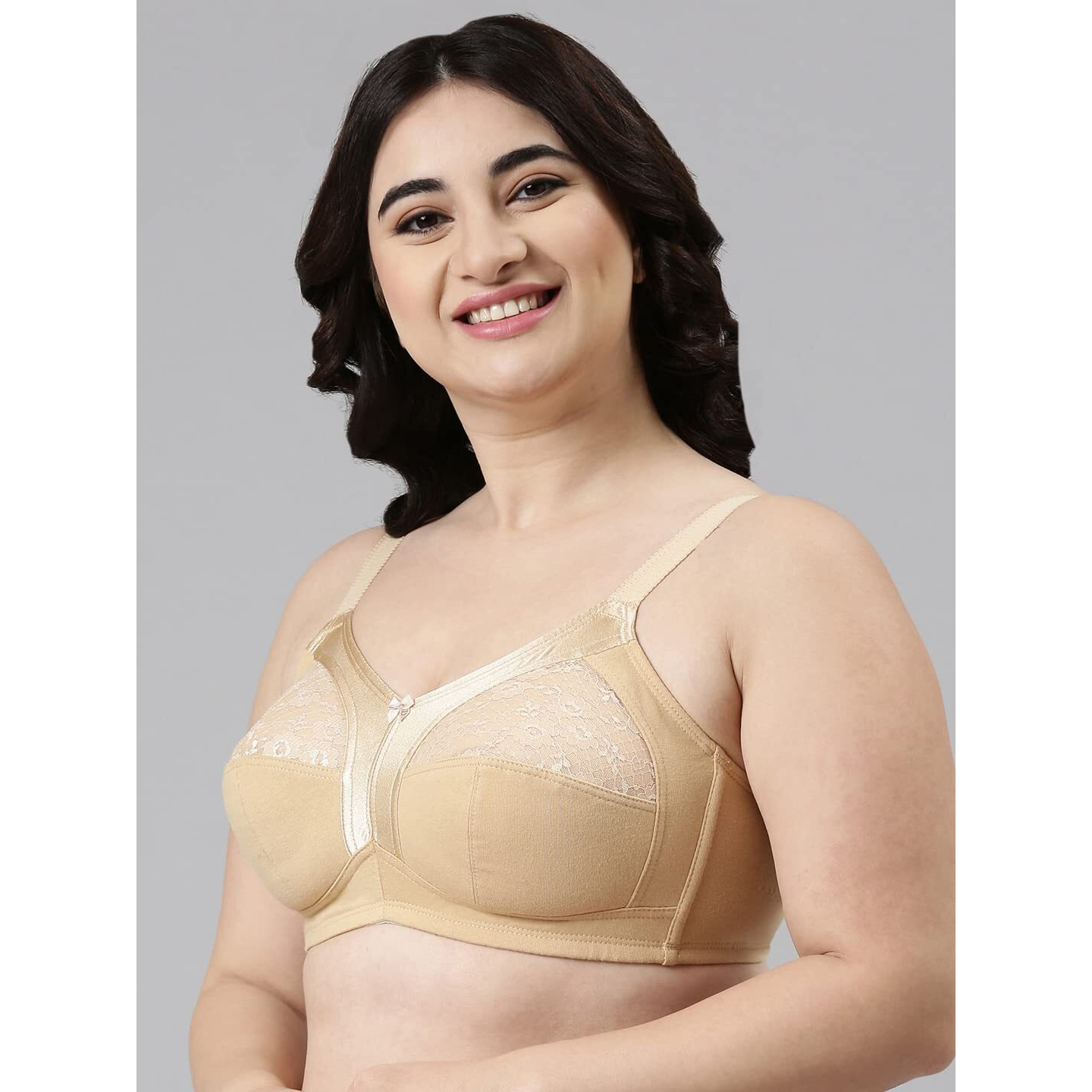 Enamor A014 Super Contouring M-Frame Full Support Bra - Supima Cotton, Non-Padded, Wirefree & Full Coverage Skin