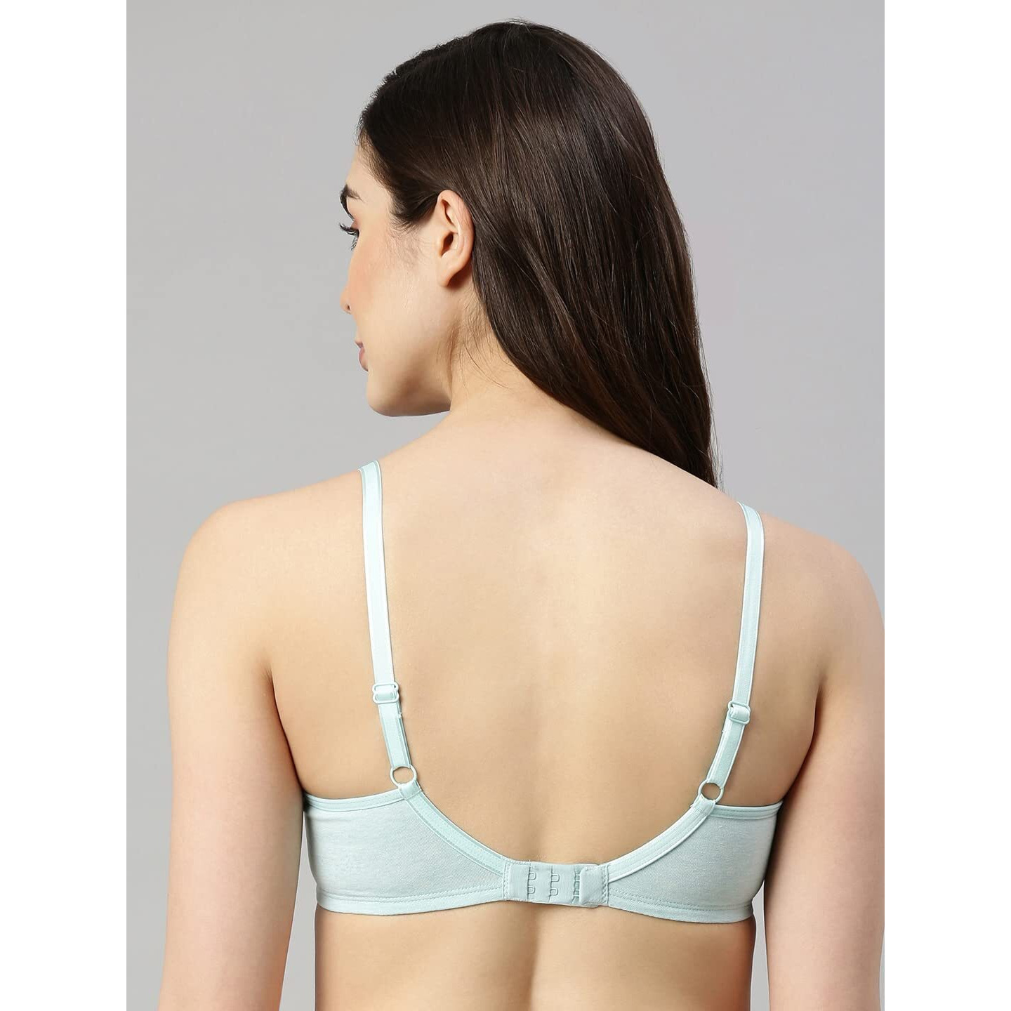 Enamor Women's A017 Smoothening Wirefree Balconette T-Shirt Bra - Padded & High Coverage,Capri Melange_34B