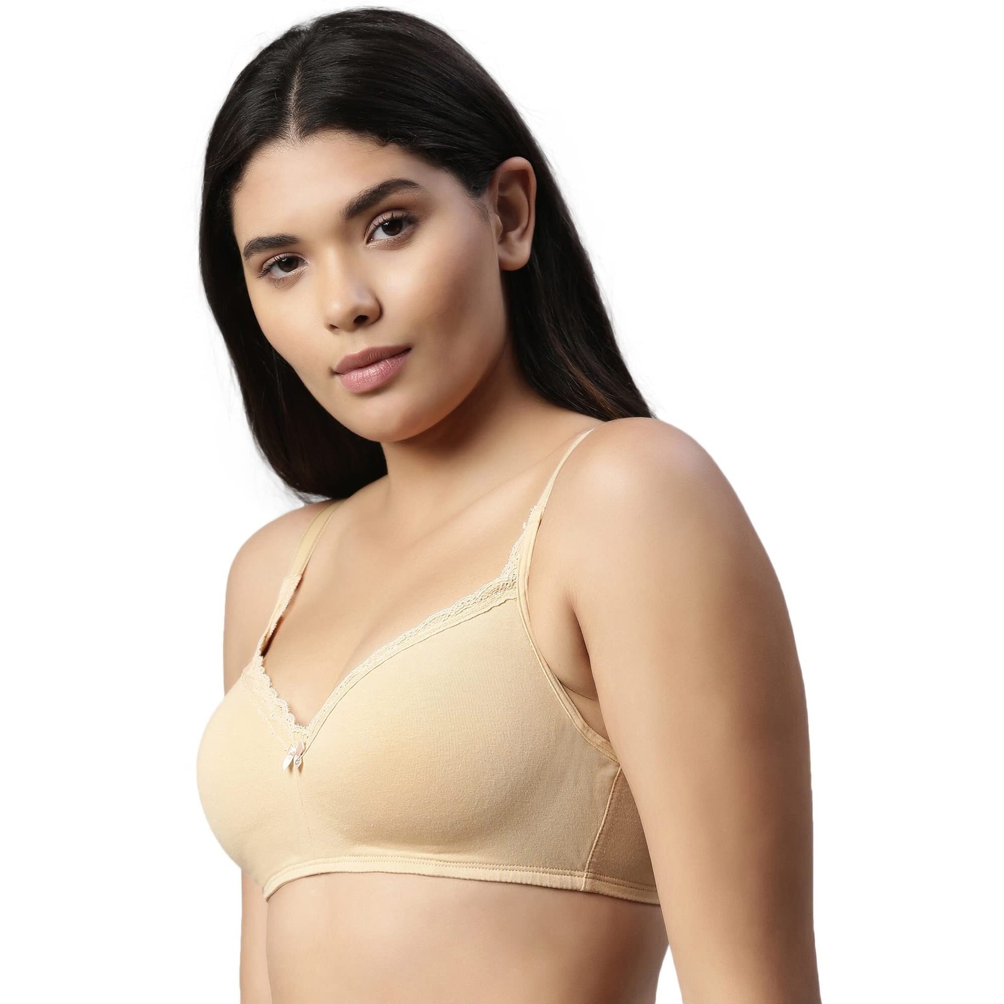 Enamor A017 Smoothening Wirefree Balconette T-Shirt Bra - Padded & High Coverage, Skin, 36D
