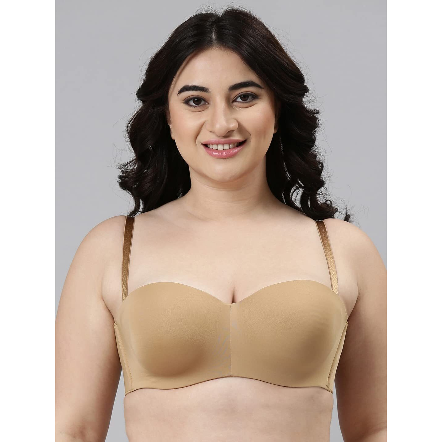 Enamor F074 Full Figure Strapless & Multi-Way Bra  Padded, Wired & Medium Coverage