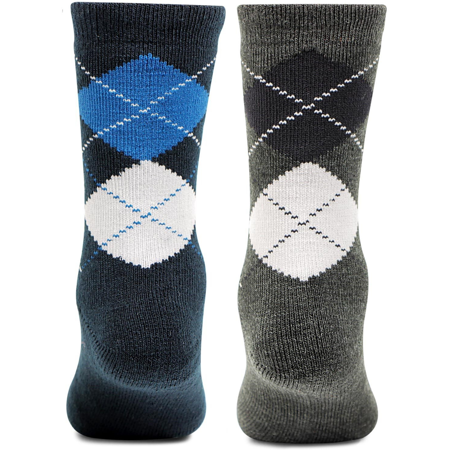 Bonjour Boys' Regular Fit Calf Socks (Pack Of 2) (Bro611A_Multicolored_13 Yrs & Above)