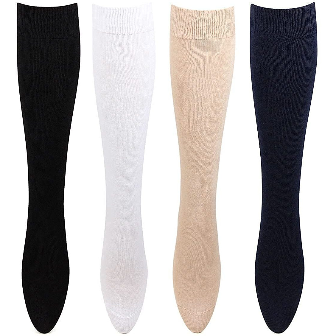 Bonjour Girls 3 Pair Cotton Knee High Socks For 8-11 Years - Pack Of 4