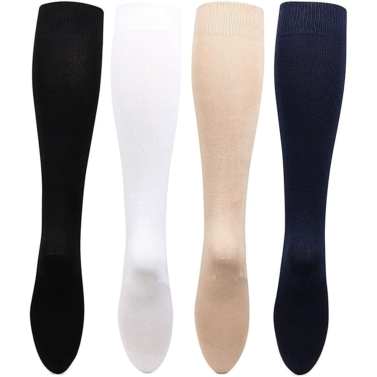 Bonjour Girls 3 Pair Cotton Knee High Socks For 8-11 Years - Pack Of 4