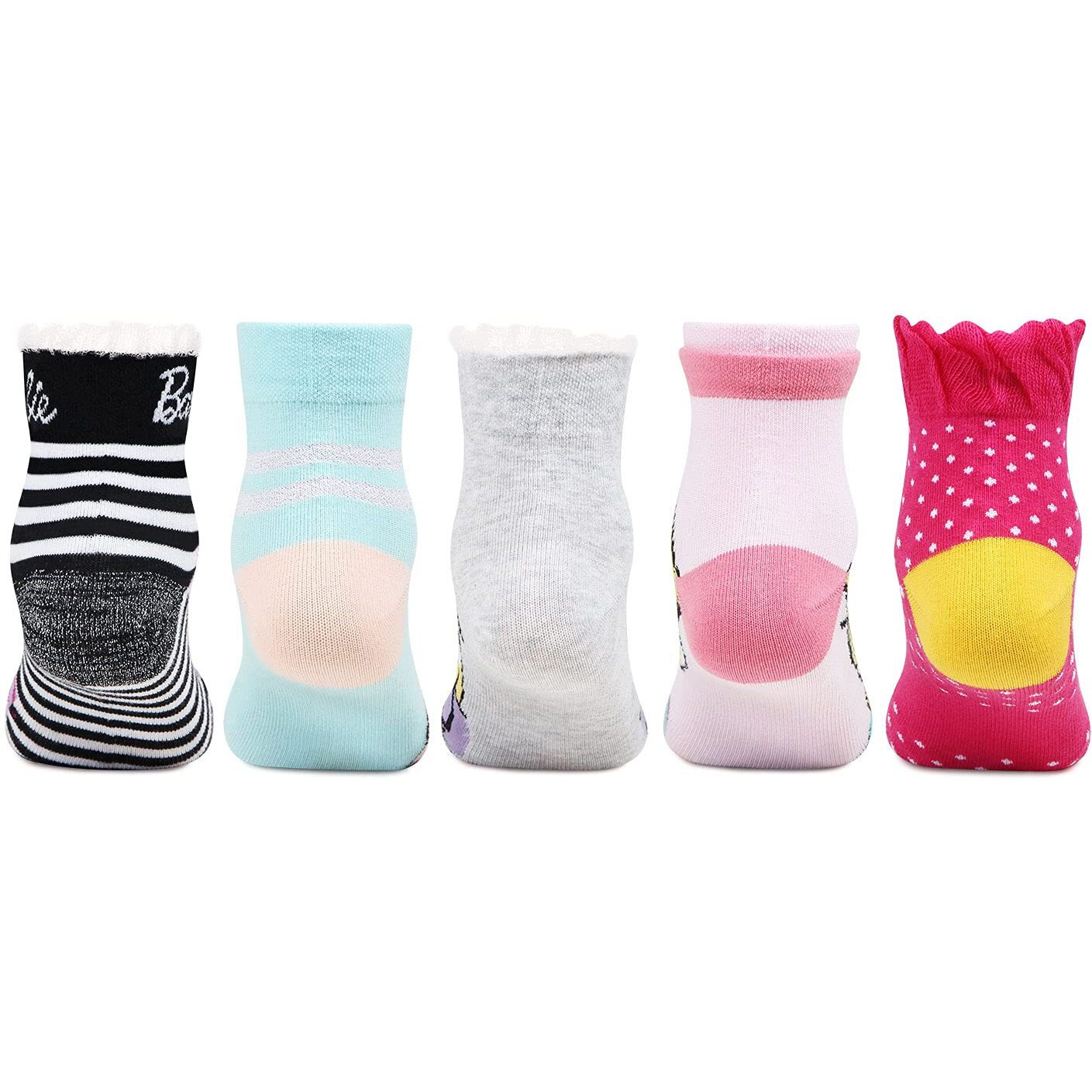 Bonjour Barbie Character Ankle Lngth Socks For Kids-Girls- Pack Of 5