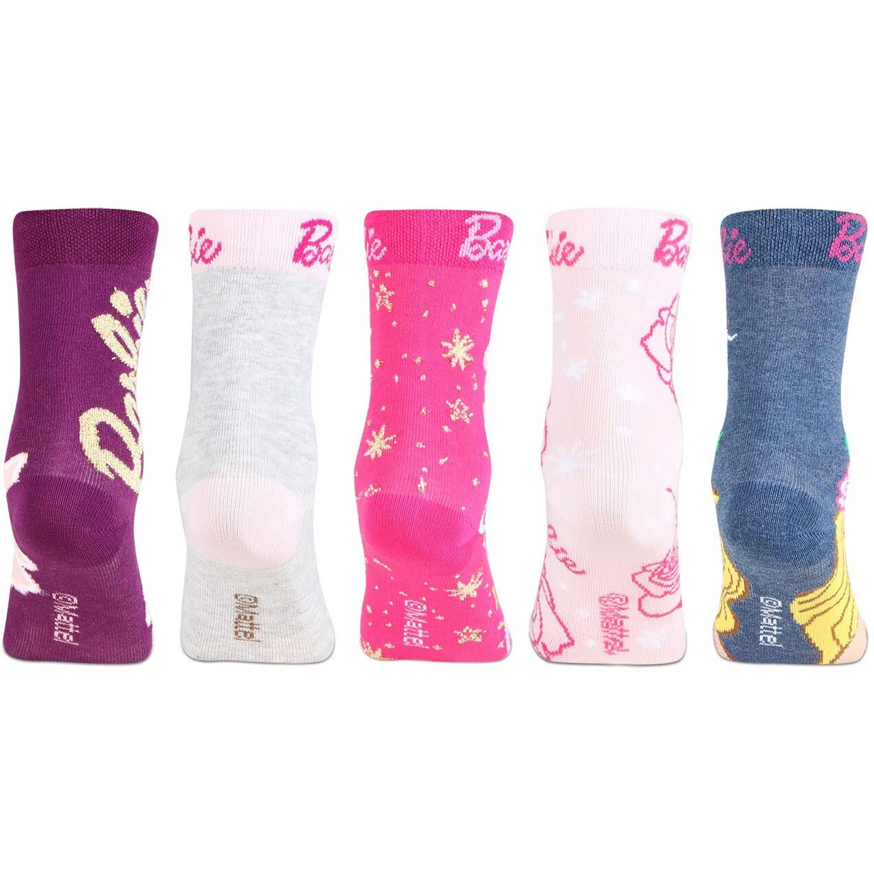 Bonjour Barbie Character Full Length Socks For Kids- Girls- Pack Of 5