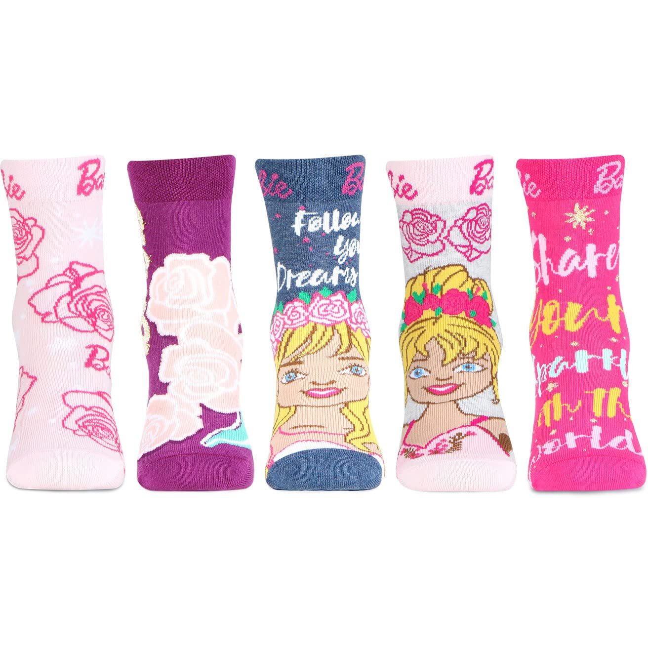 Bonjour Barbie Character Full Length Socks For Kids- Girls- Pack Of 5