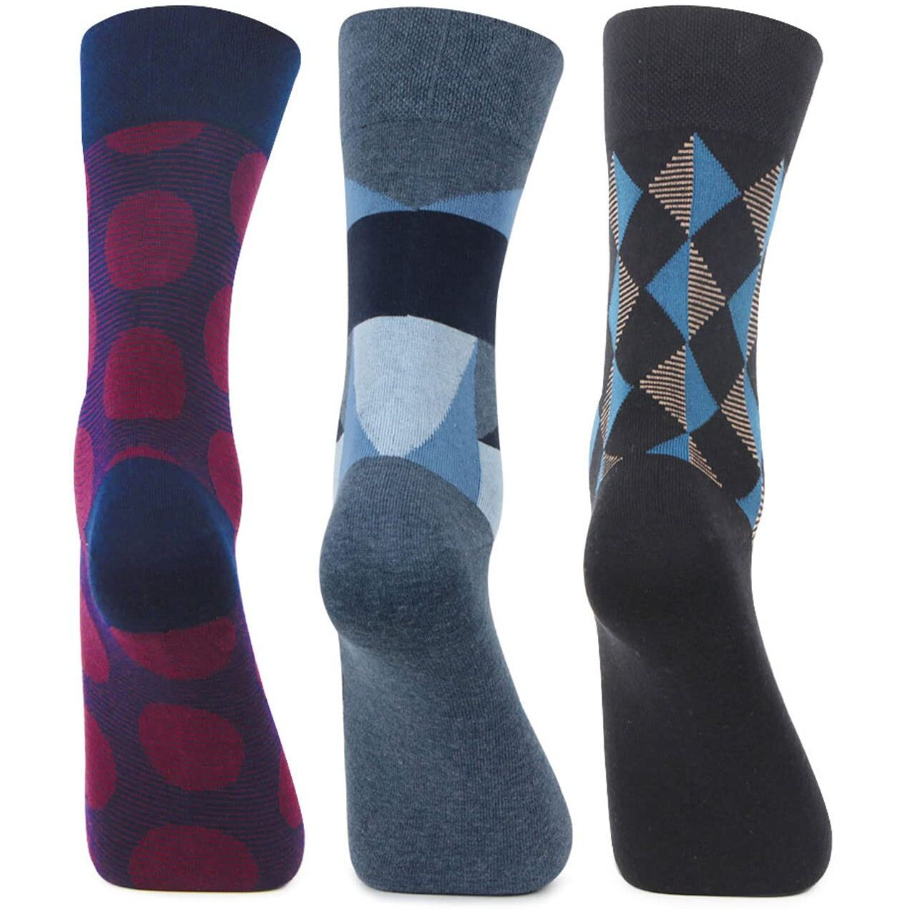 Bonjour Designer Office/Business/Formal Crew Socks For Men - Pack Of 3