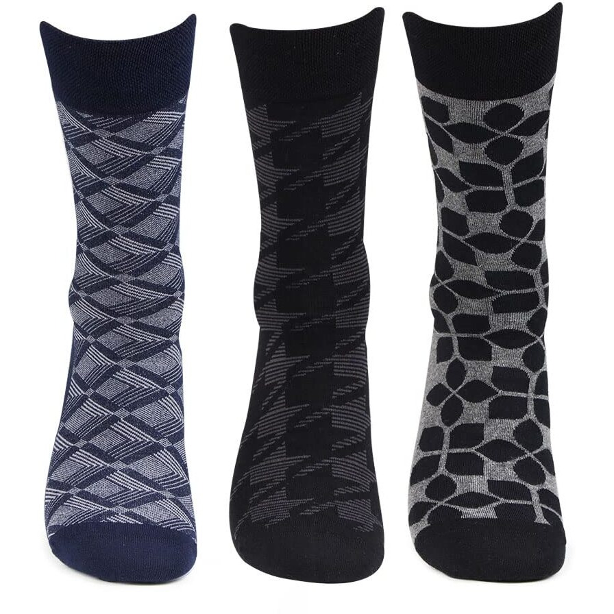 Bonjour Designer Office/Business/Formal Crew Socks For Men - Pack Of 3