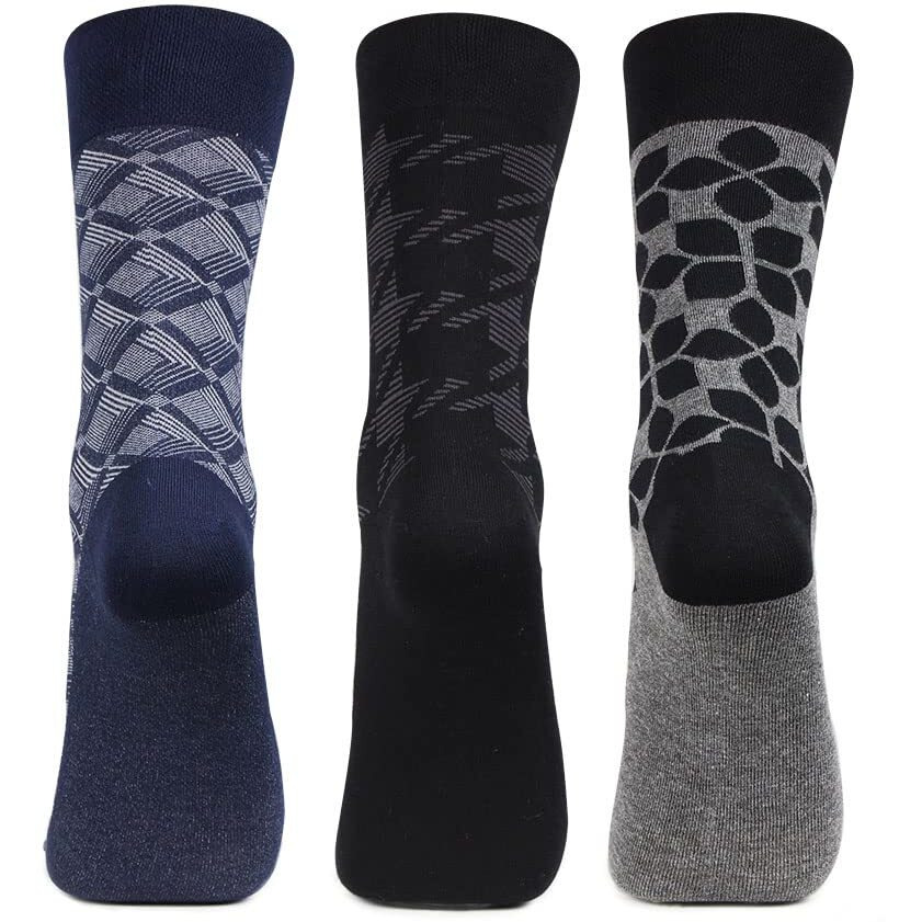 Bonjour Designer Office/Business/Formal Crew Socks For Men - Pack Of 3