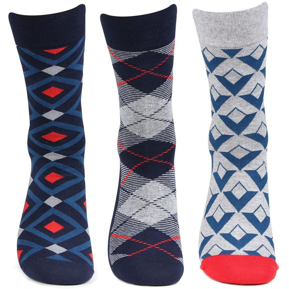 Bonjour Designer Office/Business/Formal Crew Socks For Men - Pack Of 3