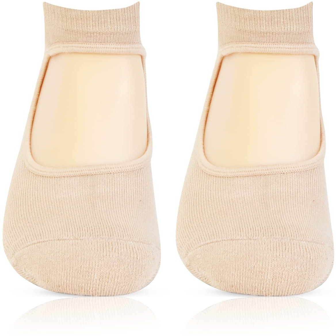 Bonjour Girls Anti-Skid (Gripper) Yoga Socks In Skin Color - Pack Of 2