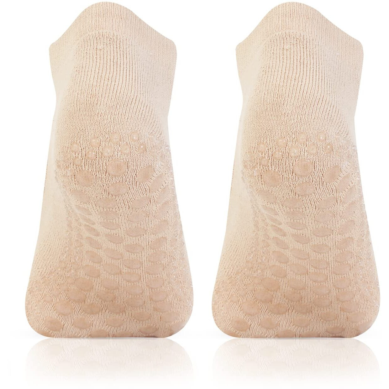Bonjour Girls Anti-Skid (Gripper) Yoga Socks In Skin Color - Pack Of 2