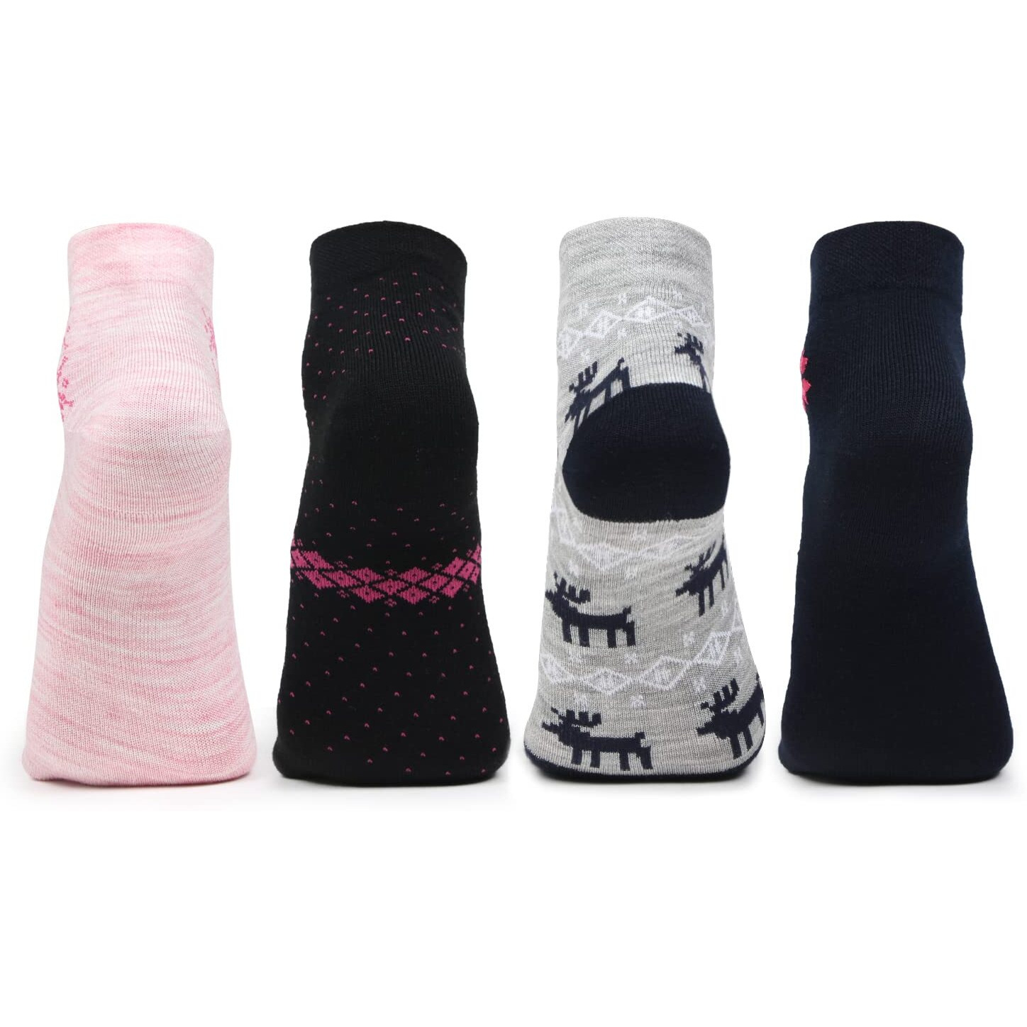 Bonjour Ankle Length Woolen Thumb Socks For Women- Pack Of 4