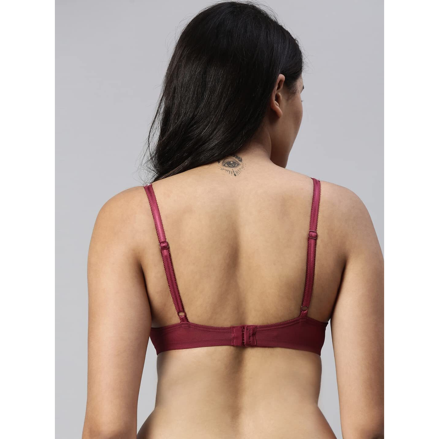 Enamor Women's Nylon Blend Classic Plunge Bra (F043_Claret Maroon_36C)