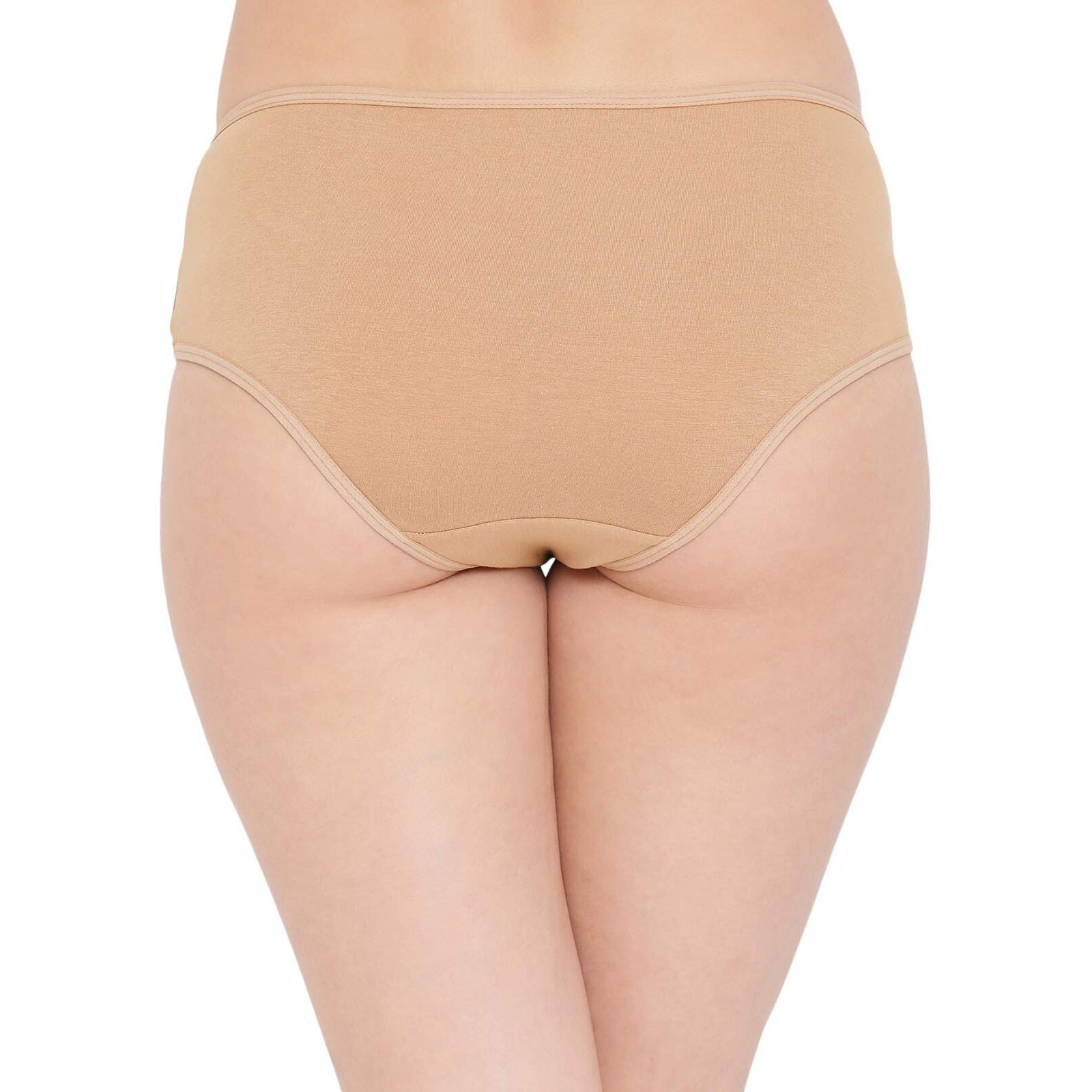 Clovia Cotton Mid Waist Solid Teen Hipster Panty (Pb0004P24_Beige_S)