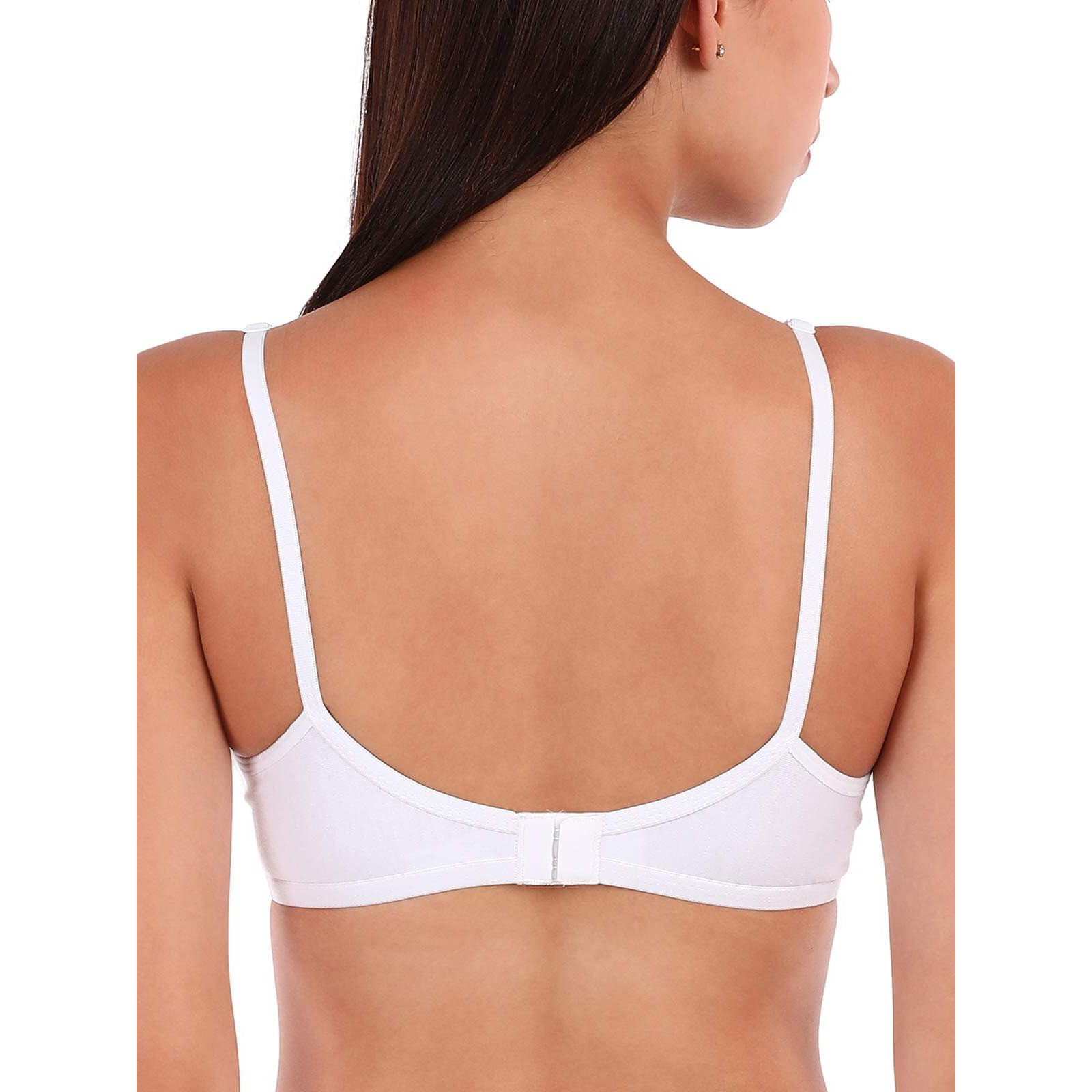 Clovia Cotton Rich Non-Padded Non-Wired Plunge T-Shirt Bra (Br0236P18_White_32C)