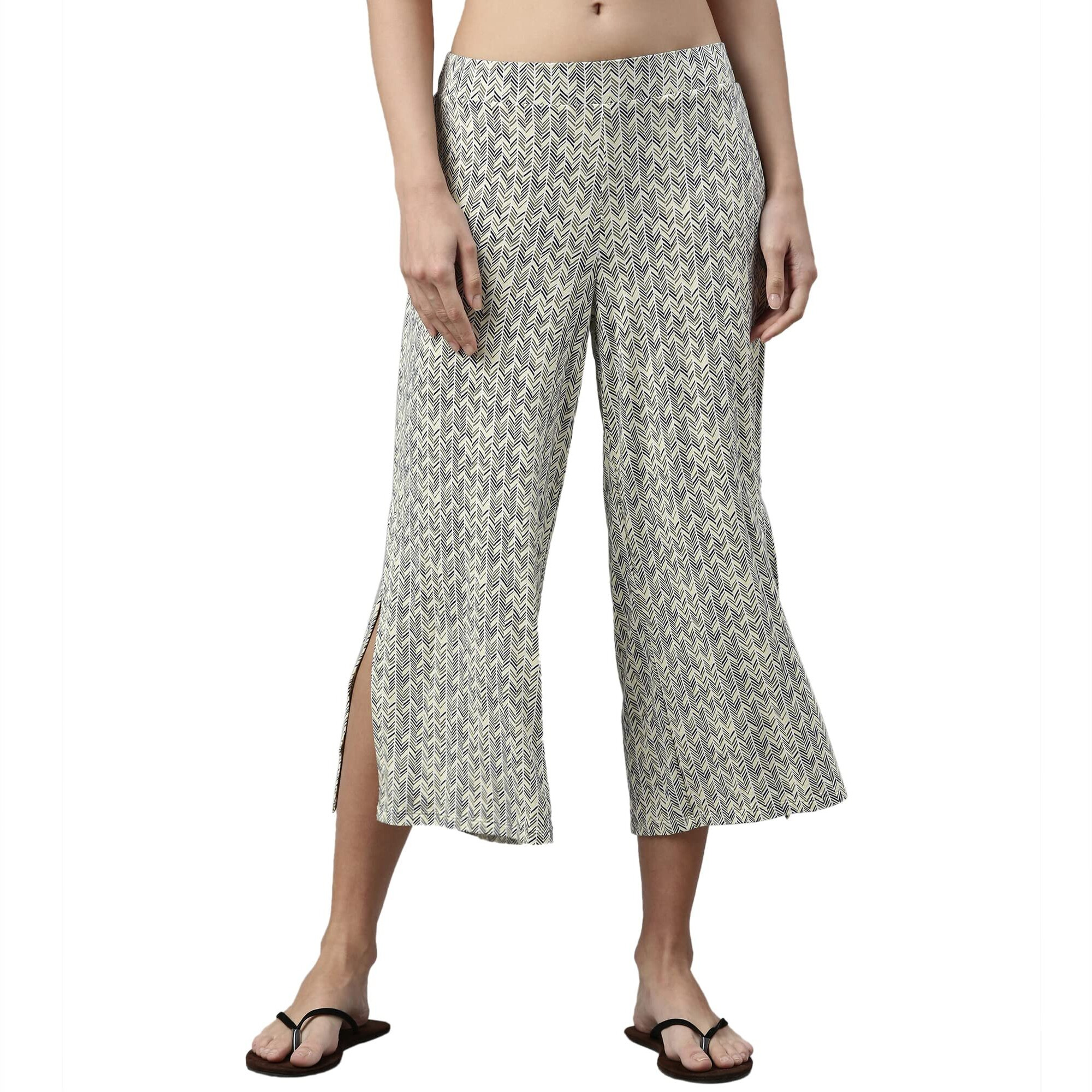 Enamor Women's Slim Fit Thai Herring Aop Green Sweatpants S