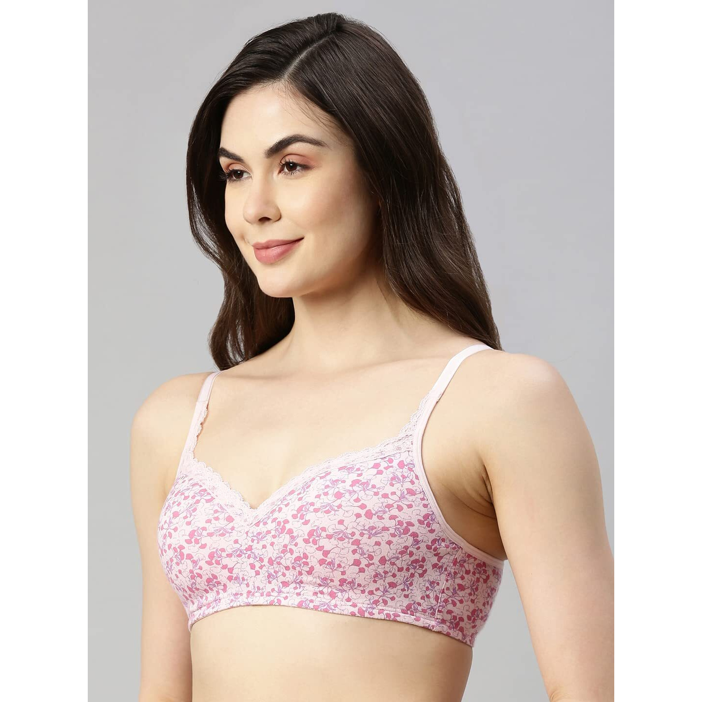 Enamor A017 Women Smoothening Balconette Stretchable Cotton T-Shirt Bra - Padded Non Wired And High Coverage(A017-Ginko Print-34D)