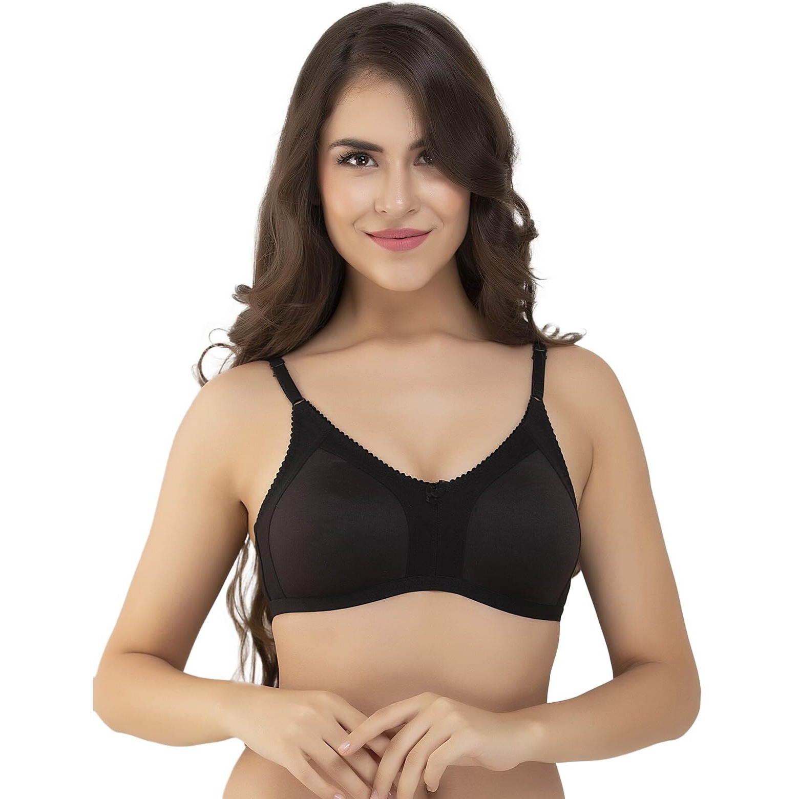 Clovia Cotton Rich Non-Wired Spacer Cup T-Shirt Bra (Br1448P13_Black_40C)