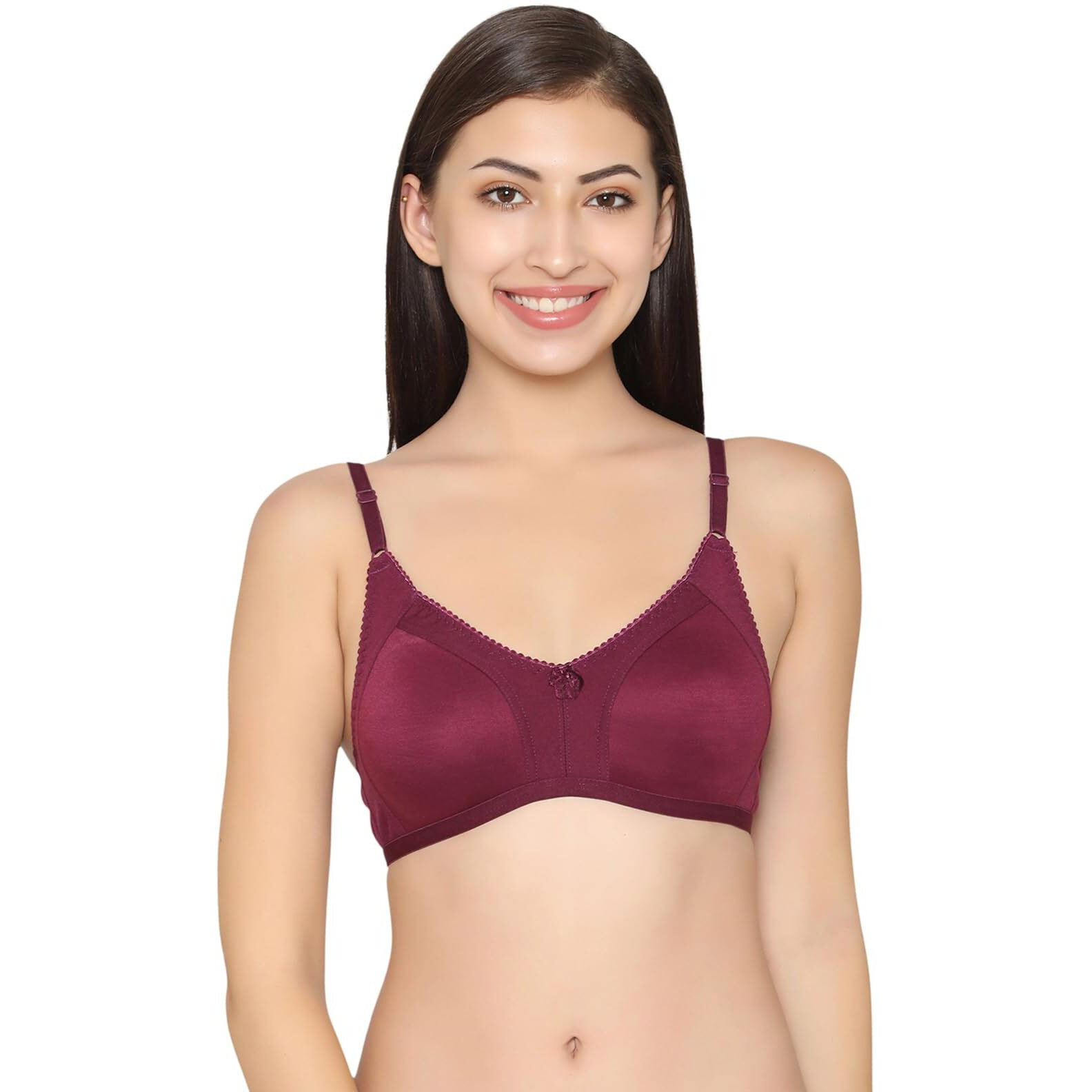 Clovia Cotton Rich Non-Wired Spacer Cup T-Shirt Bra (Br1448P12_Purple_38B)
