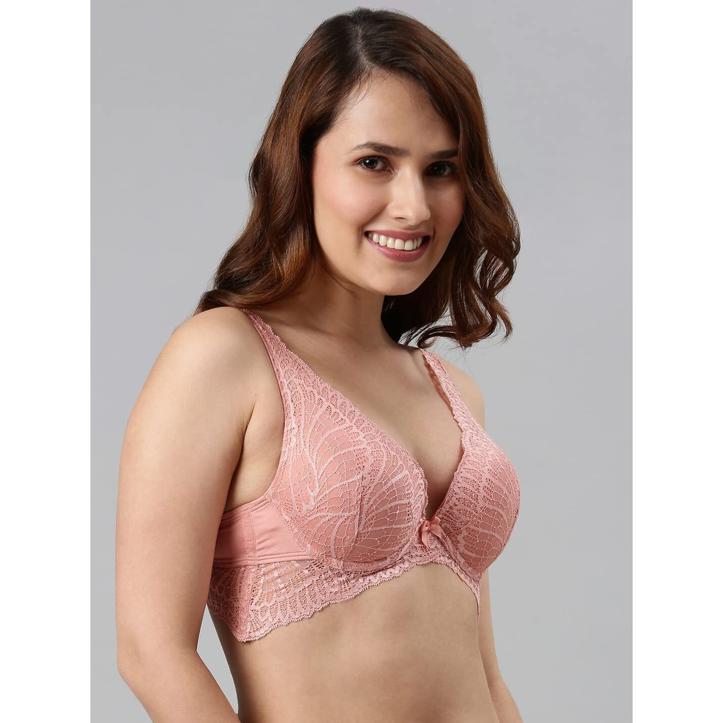 Enamor Women's Nylon Blend Lightly Padded Underwire Push Up Bra Forever Rose