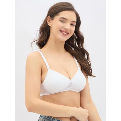 Clovia Women's Padded Non-Wired T-Shirt Bra (Br1480P18_White_34D)