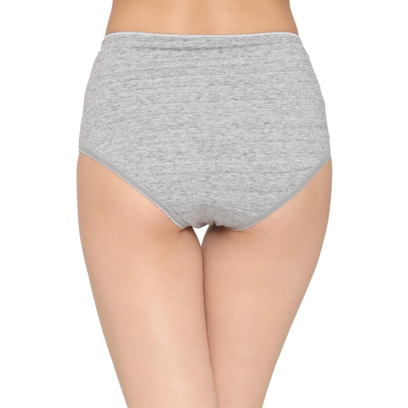 Clovia Cotton High Waist Hipster Panty With Lace Panel (Pn2707P01_Grey_Xxl)