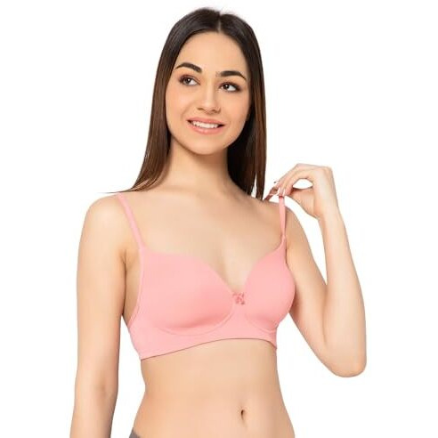 Clovia Women's Padded Non-Wired Full Cup Multiway T-Shirt Bra (Br0935X22_Pink_42B)