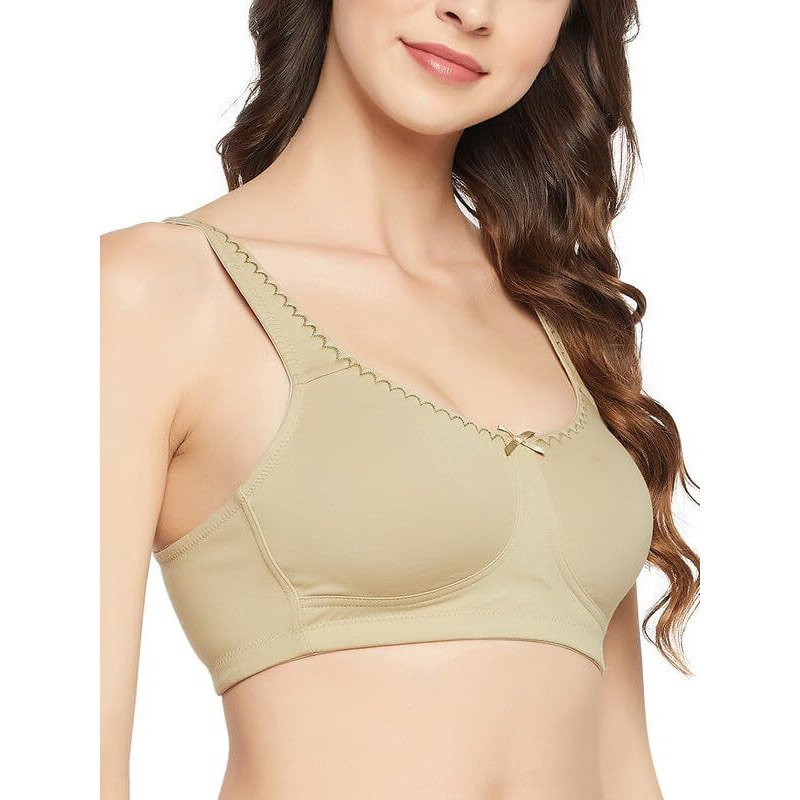 Clovia Cotton Spandex Solid Non-Padded Full Cup Wire Free Everyday Bra (Br5005P11_Green_40E)