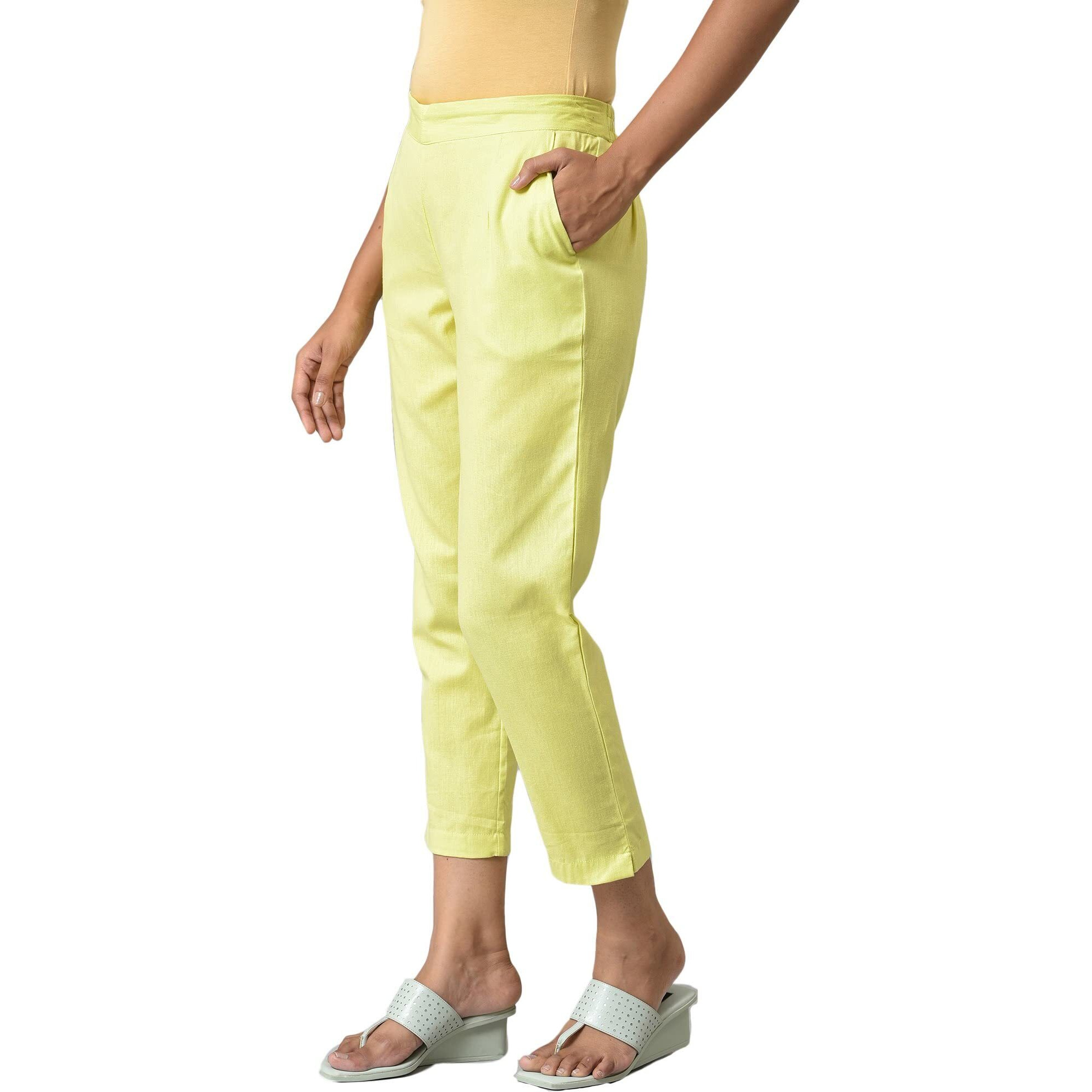 Aurelia Cotton Blend Strechable Trouser For Women | Ankle Length Trouser For Women | Cotton Blend Trouser For Women | Pants For Women