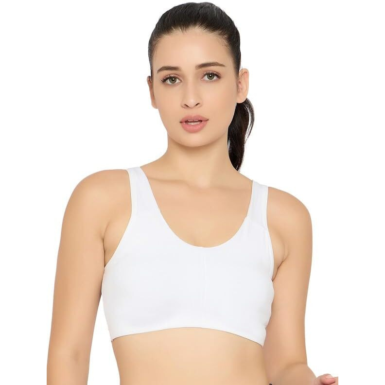 Clovia Women's Cotton Solid Non-Padded Full Cup Wire Free Teen Bra (Br0051A18_White_Xl)