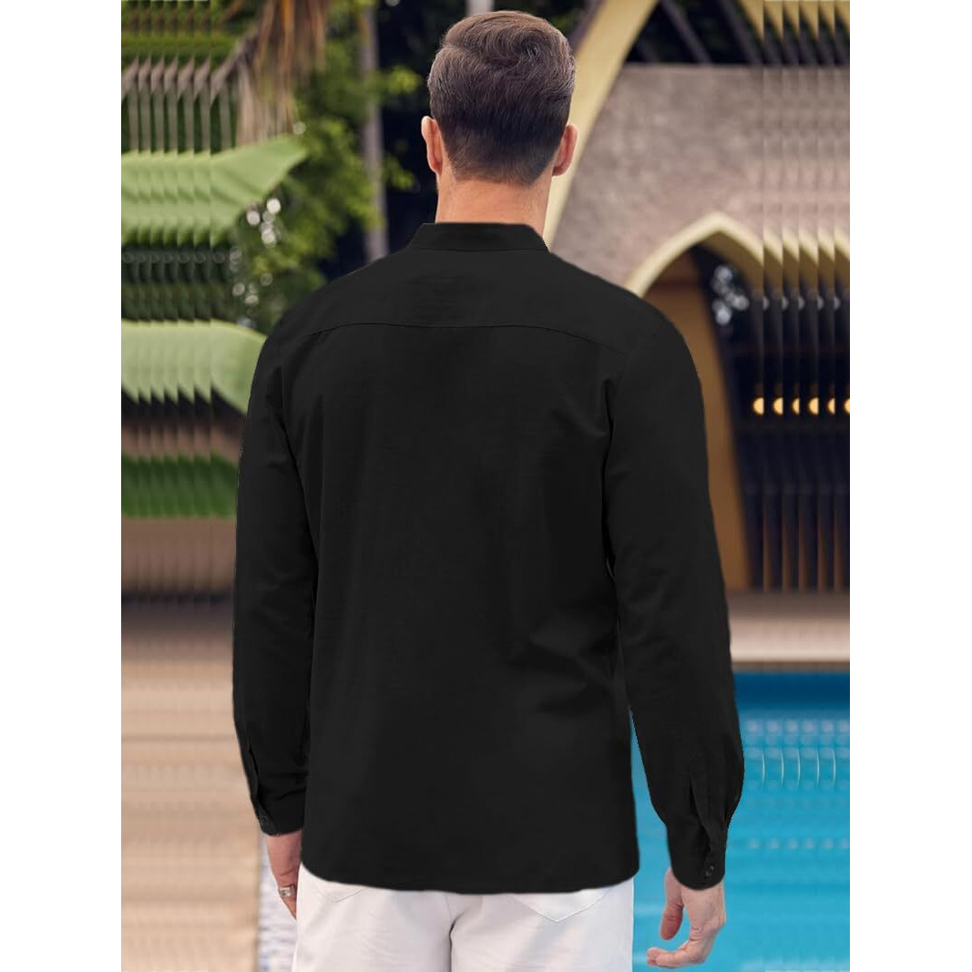 Bellstone Men Cotton Solid Regular Fit Shirt (200_Black_L