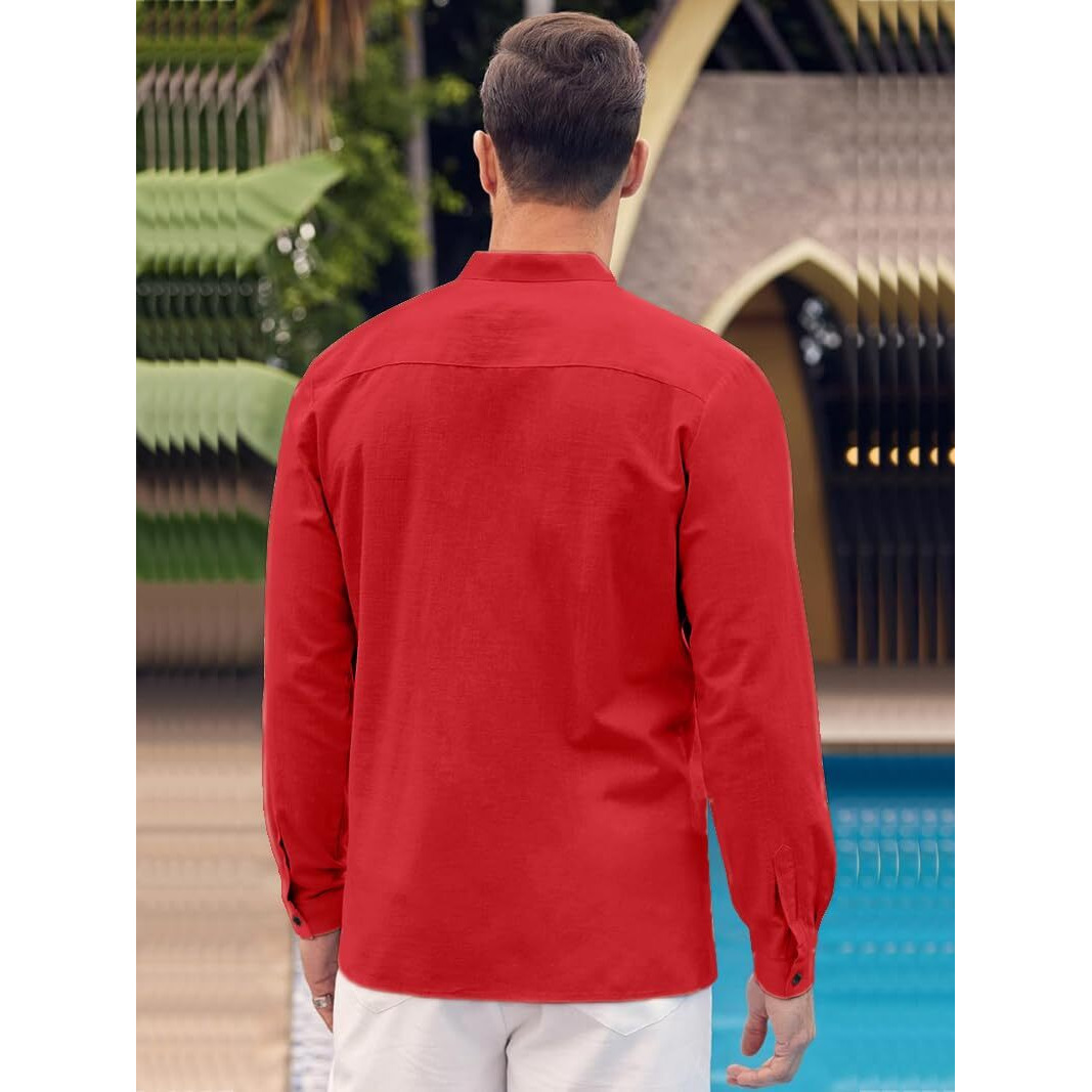 Bellstone Men Cotton Solid Regular Fit Kurta (200_Red_Xl